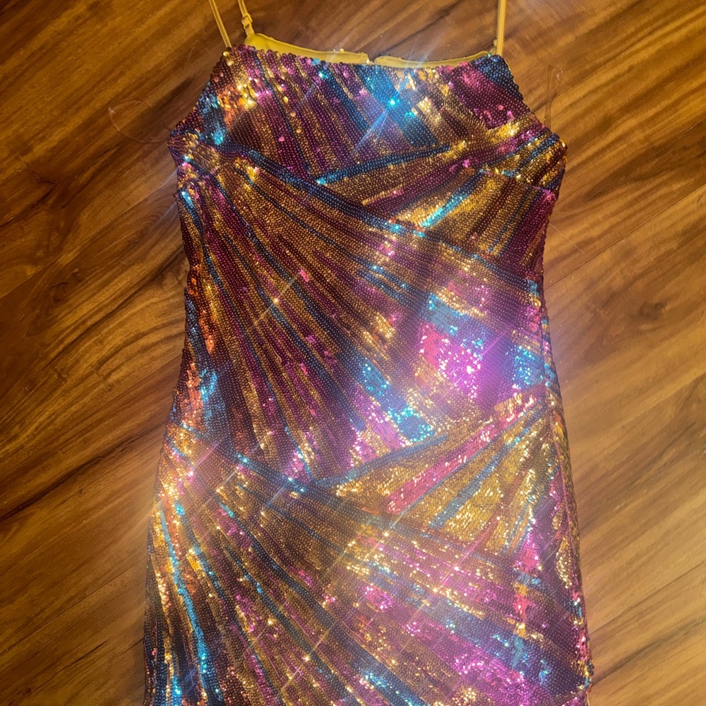 FASHION NOVA LUXE Jina Sequin Mini Dress - Multi Color Dress - Picture 8 of 10